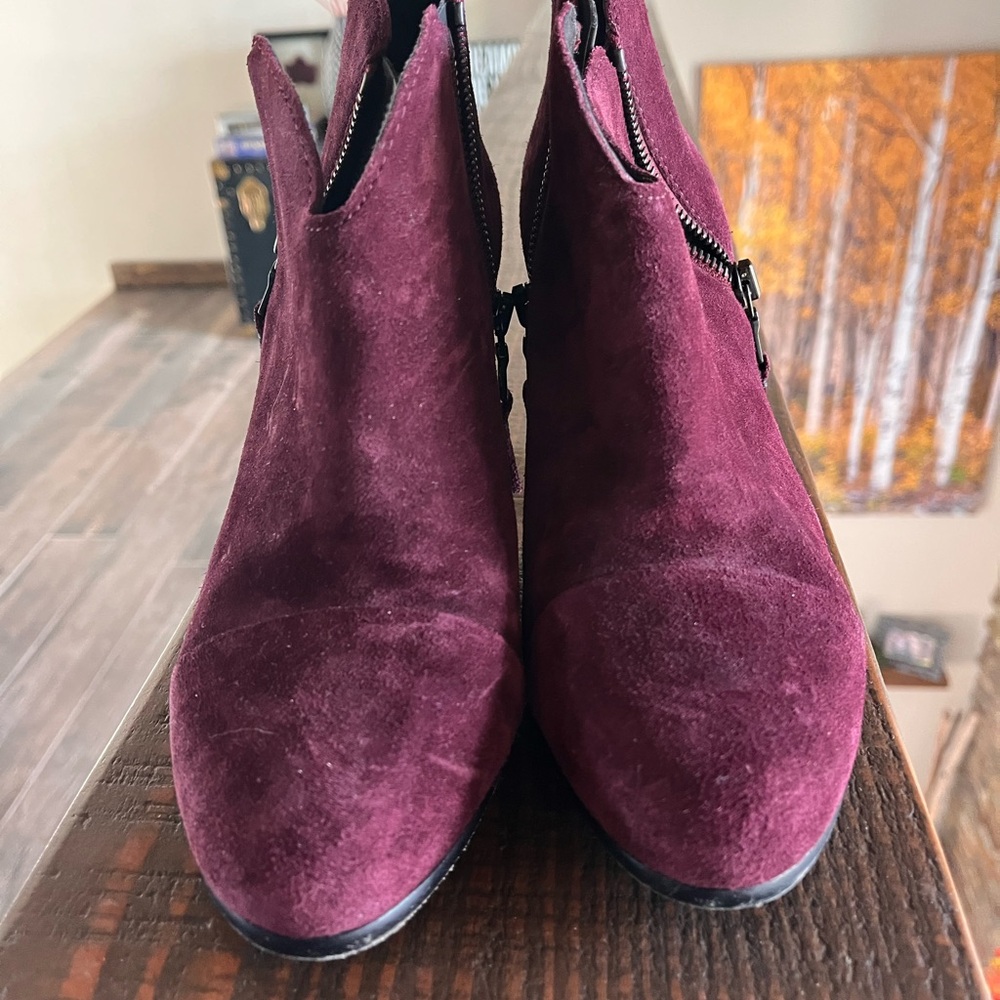 rag & bone Deep Burgundy Suede Ankle Boots